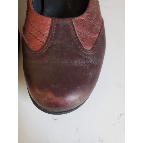 MEPHISTO Size 8 Mary Jane Shoes Metallic Burgundy and Brown Leather - Picture 6 of 7